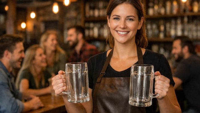 čašníka, ľudia v kčme