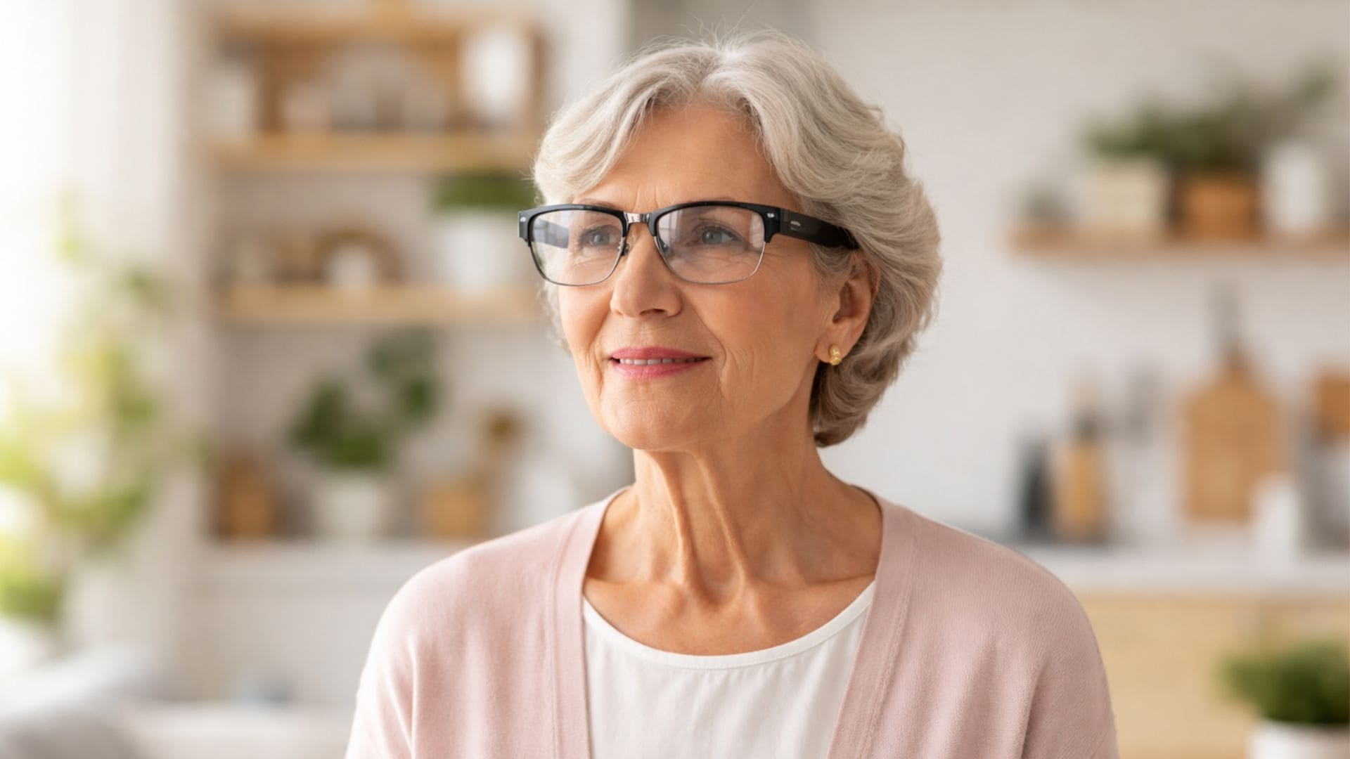 staršia žena, smart okuliare