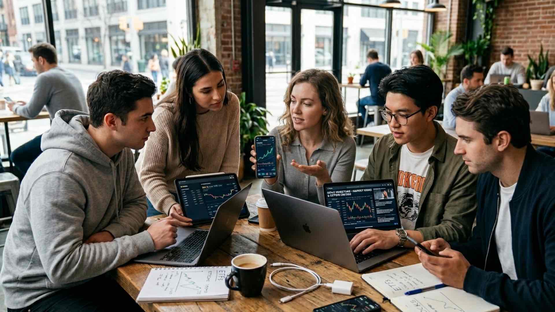 na snimke je generacia z investovanie peniaze trading