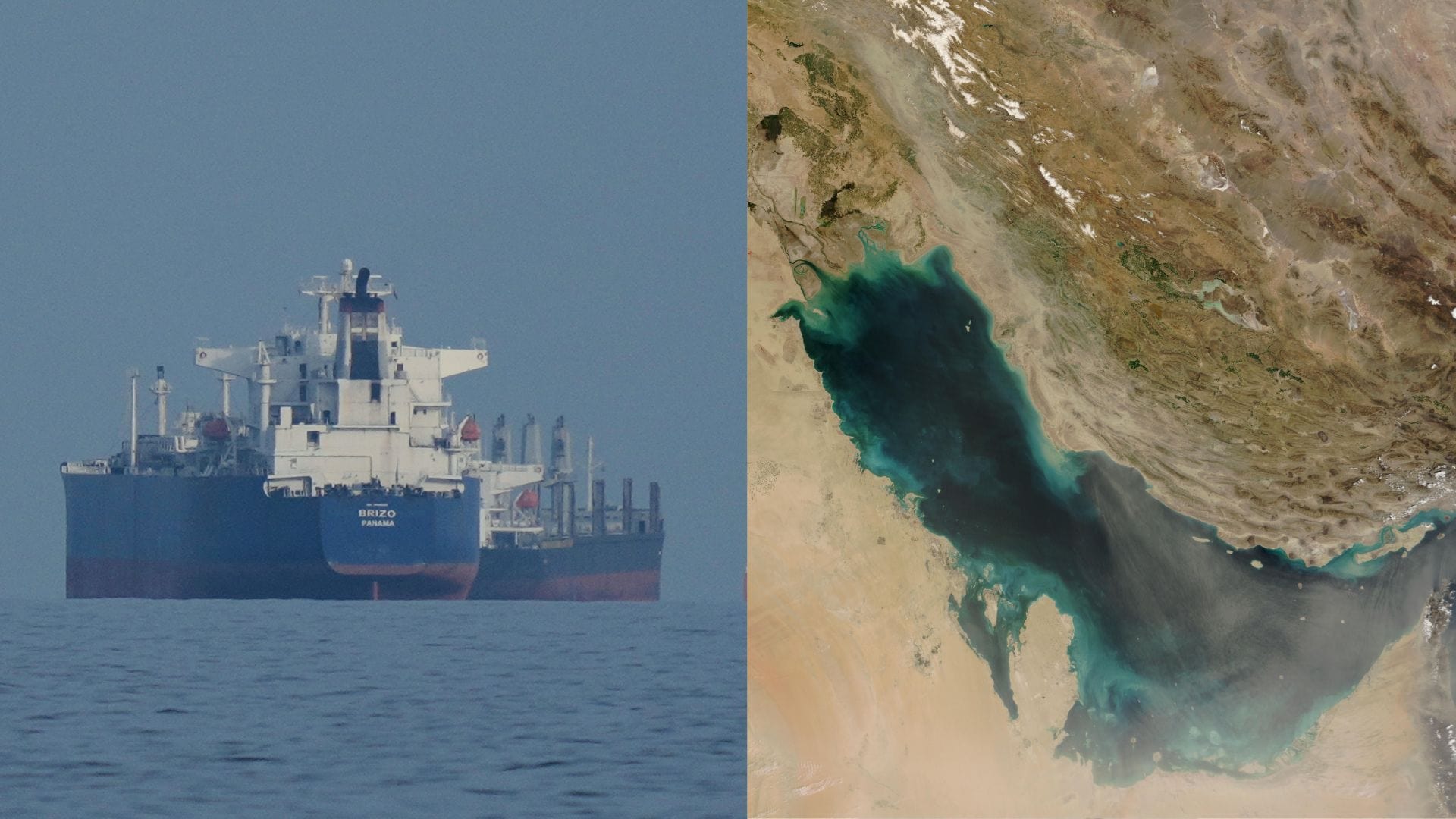 Loď v Hormuzskom prielive a Perzský záliv