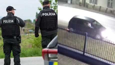 Na snímke polícia sr a hľadané auto.