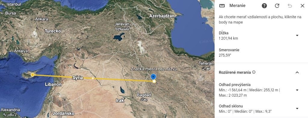 Európsky Cyprus je vo vzdialenosti viac ako 1200 km