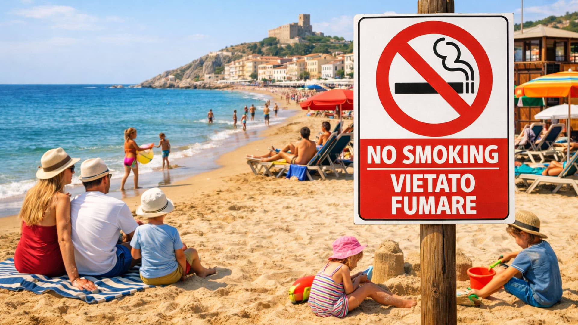 zákaz fajčenia, Taliansko, turisti, pláž