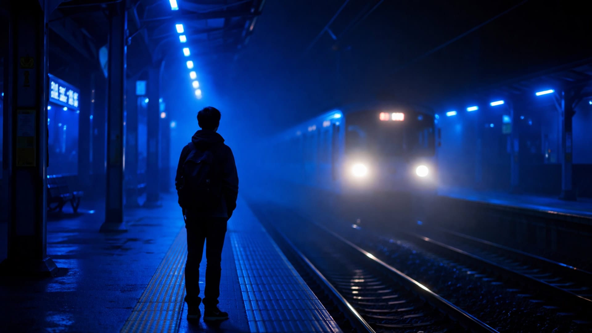 železnica, modré svetlo, samovražda