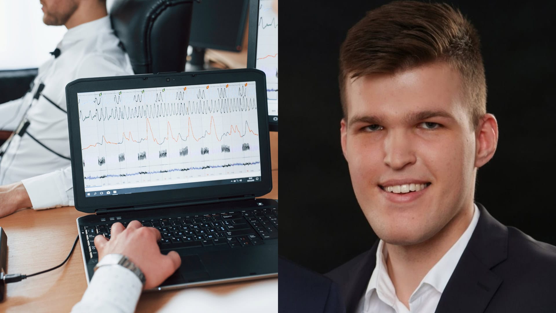 EKG. Na snímke CEO spoločnosti Powerful Medical Robert Herman.