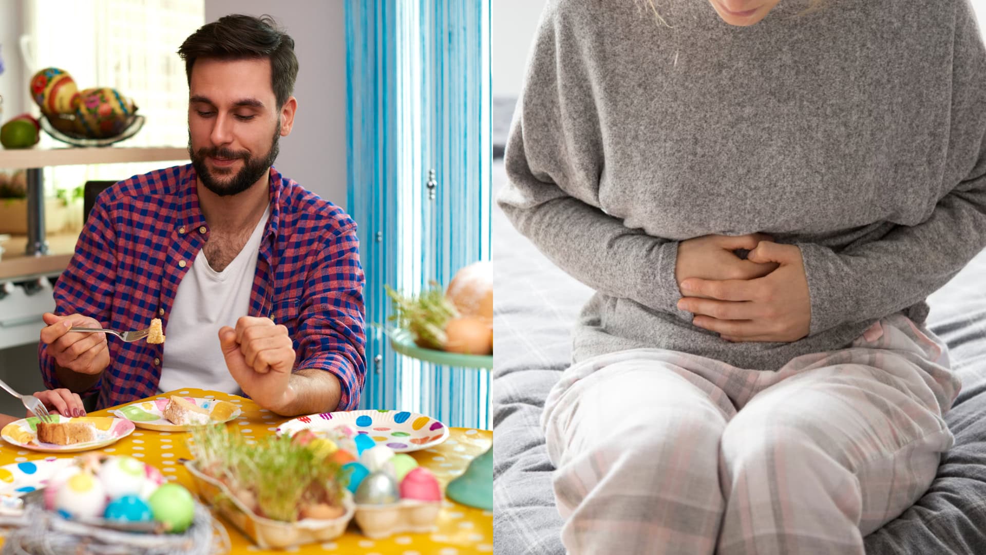 Na snímkach veľkonočná hostina a bolesť brucha.
