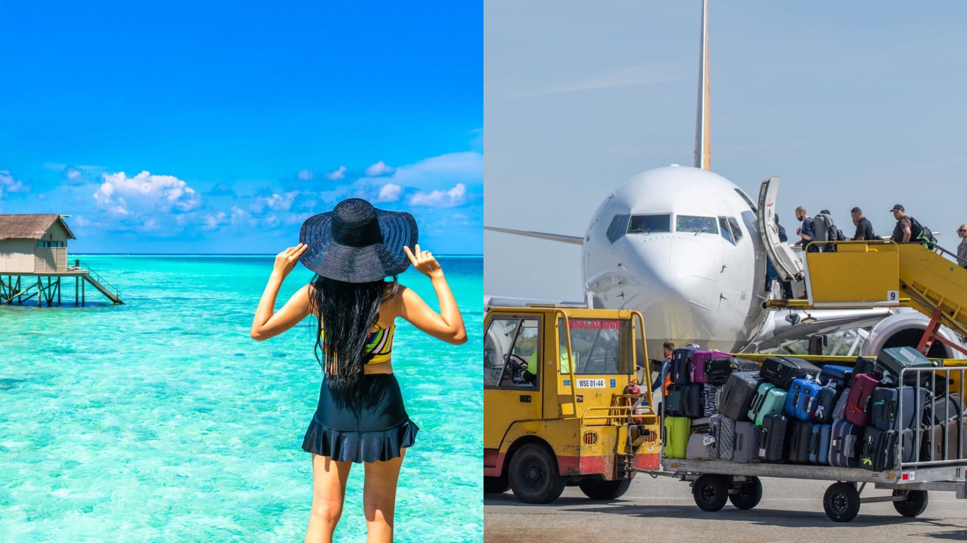 letná dovolenka, lietadlo