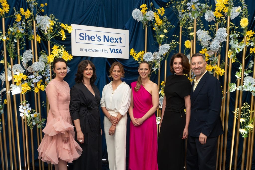 Ambasádorky programu Visa She’s Next (zľava) Michaela Šišková, Nina A. Šošková, Lucia Lalka, Ľubica Gubová z Visa, Barbora Frane