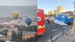 VIDEO: V centre Košíc sa zrazili dva balóny. Jeden z nich musel núdzovo pristáť priamo na ceste