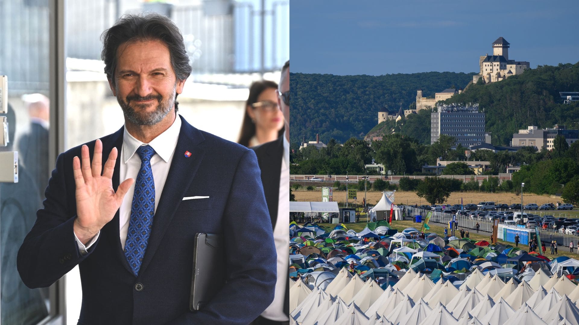 Na snímke minister obrany Robert Kaliňák a pohľad na festival Pohoda.