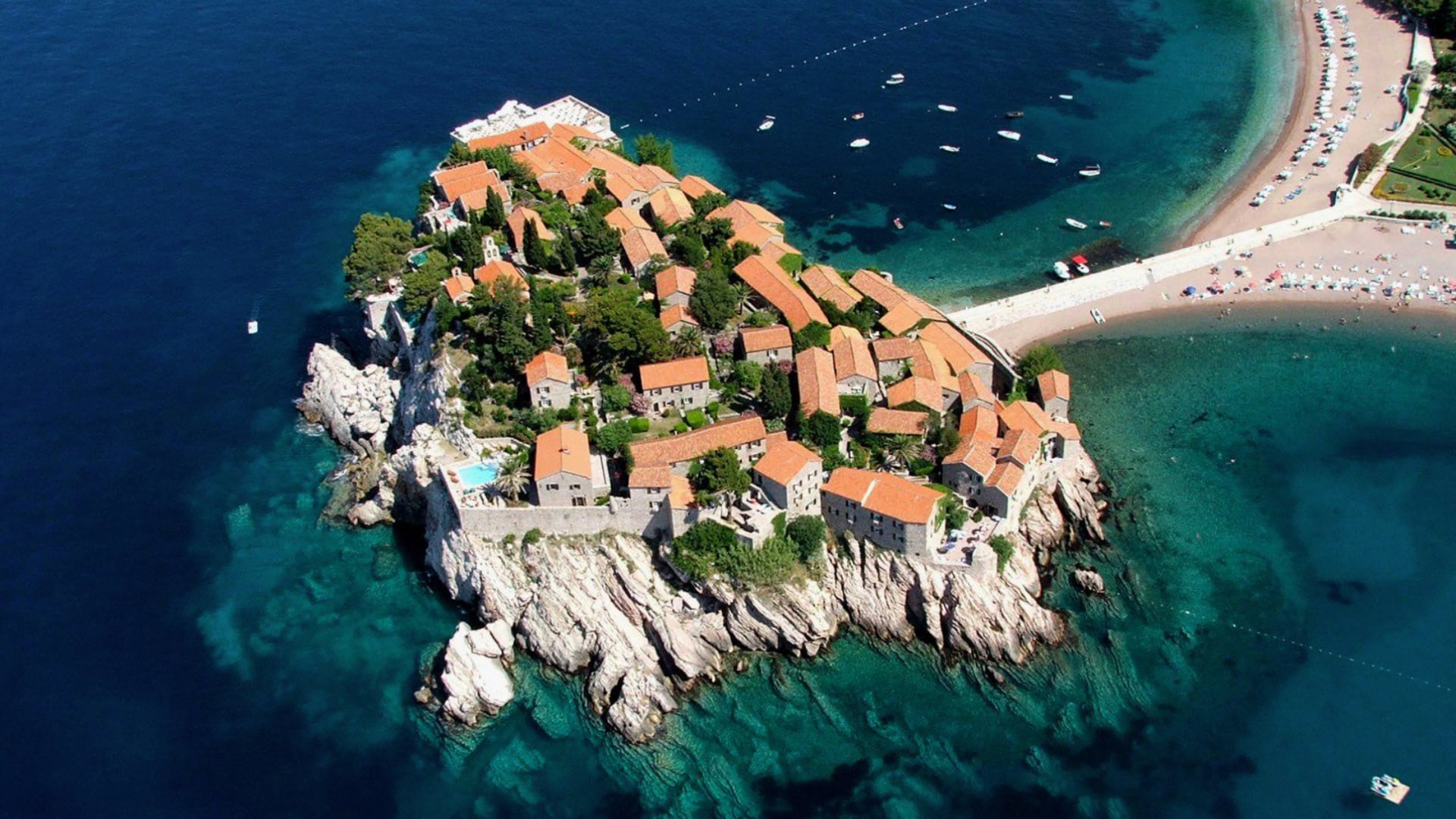 Sveti Stefan now Aman Sveti Stefan including the Villa Miločer is a small islet and hotel resort in Montenegro.