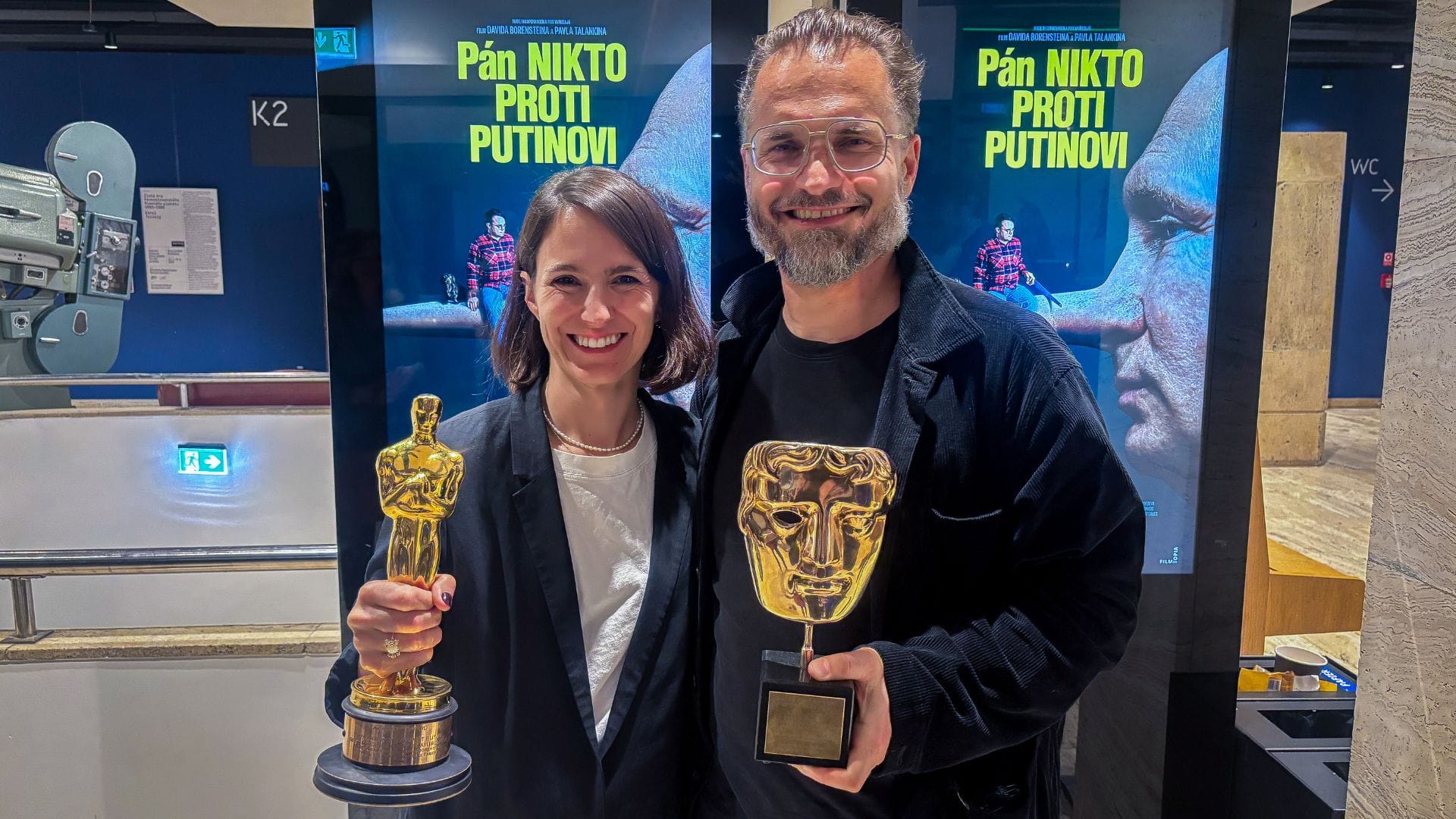 Na snímke Alžběta Karásková a Radovan Síbrt, českí koproducenti filmu Pán Nikto proti Putinovi