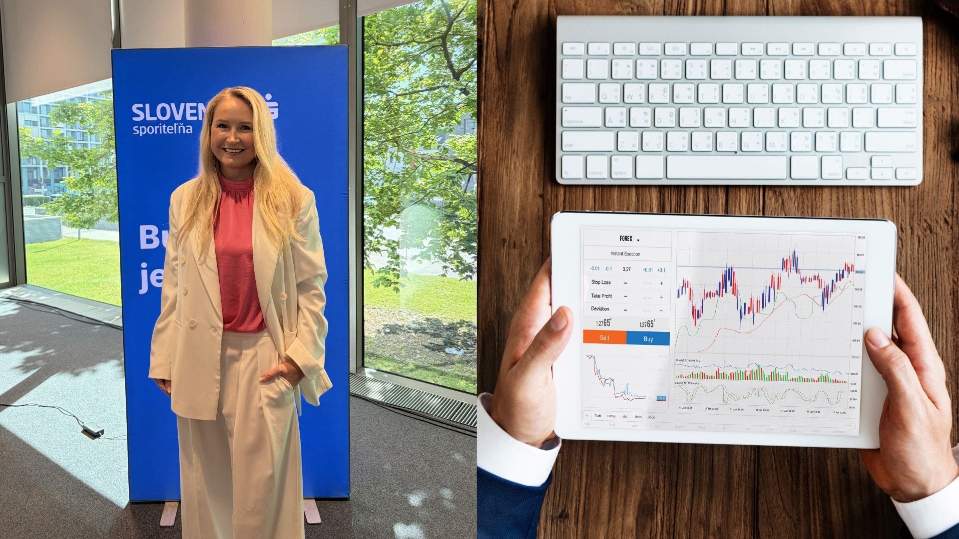 Na snímke vľavo je CEO Slovenskej sporiteľne Michaela Bauer a investovanie