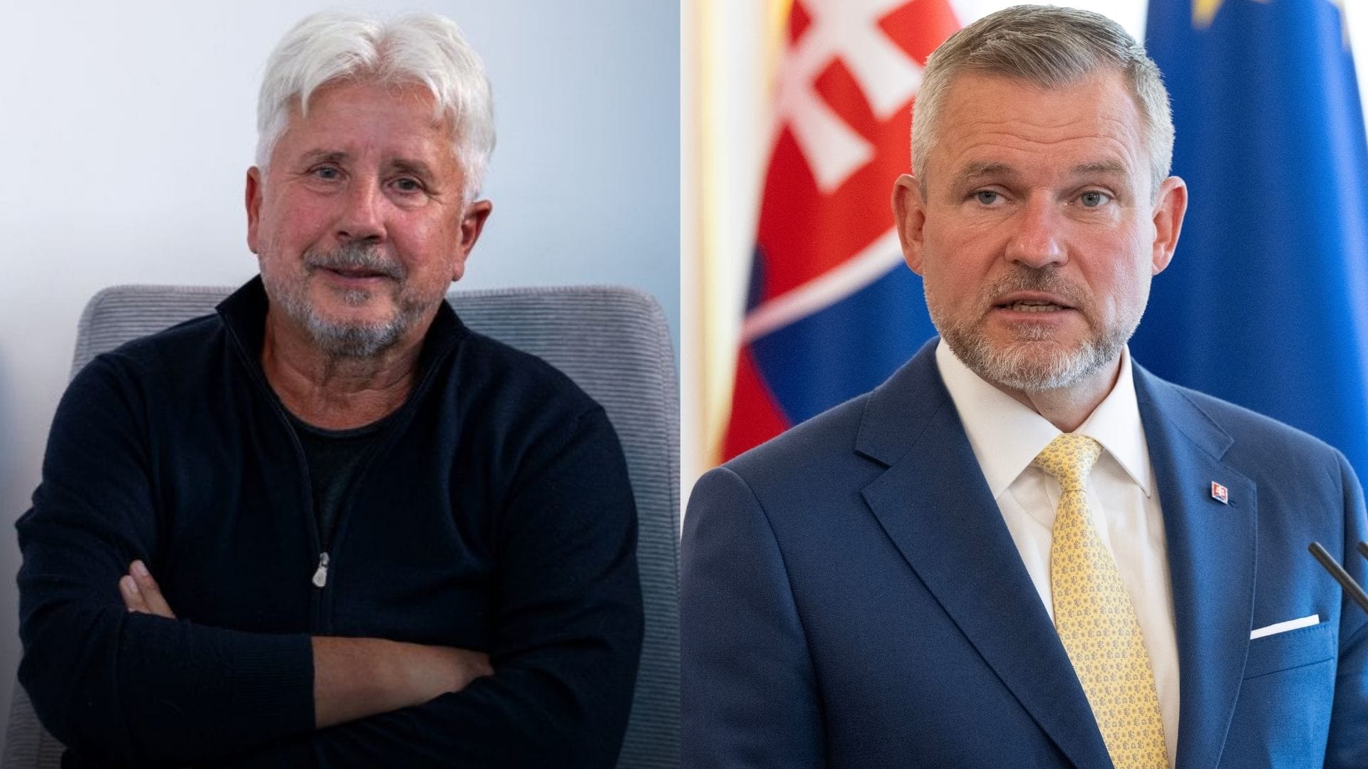 Režisér filmu Sviňa Rudolf Biermann a Peter Pellegrini