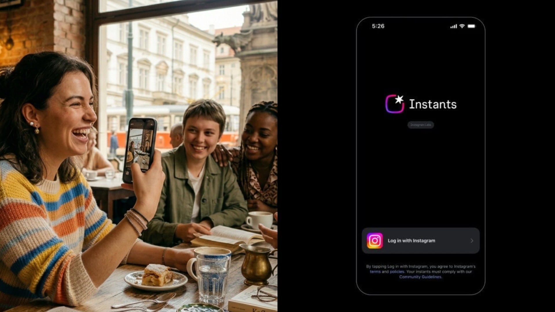 Instagram, žena s priateľmi