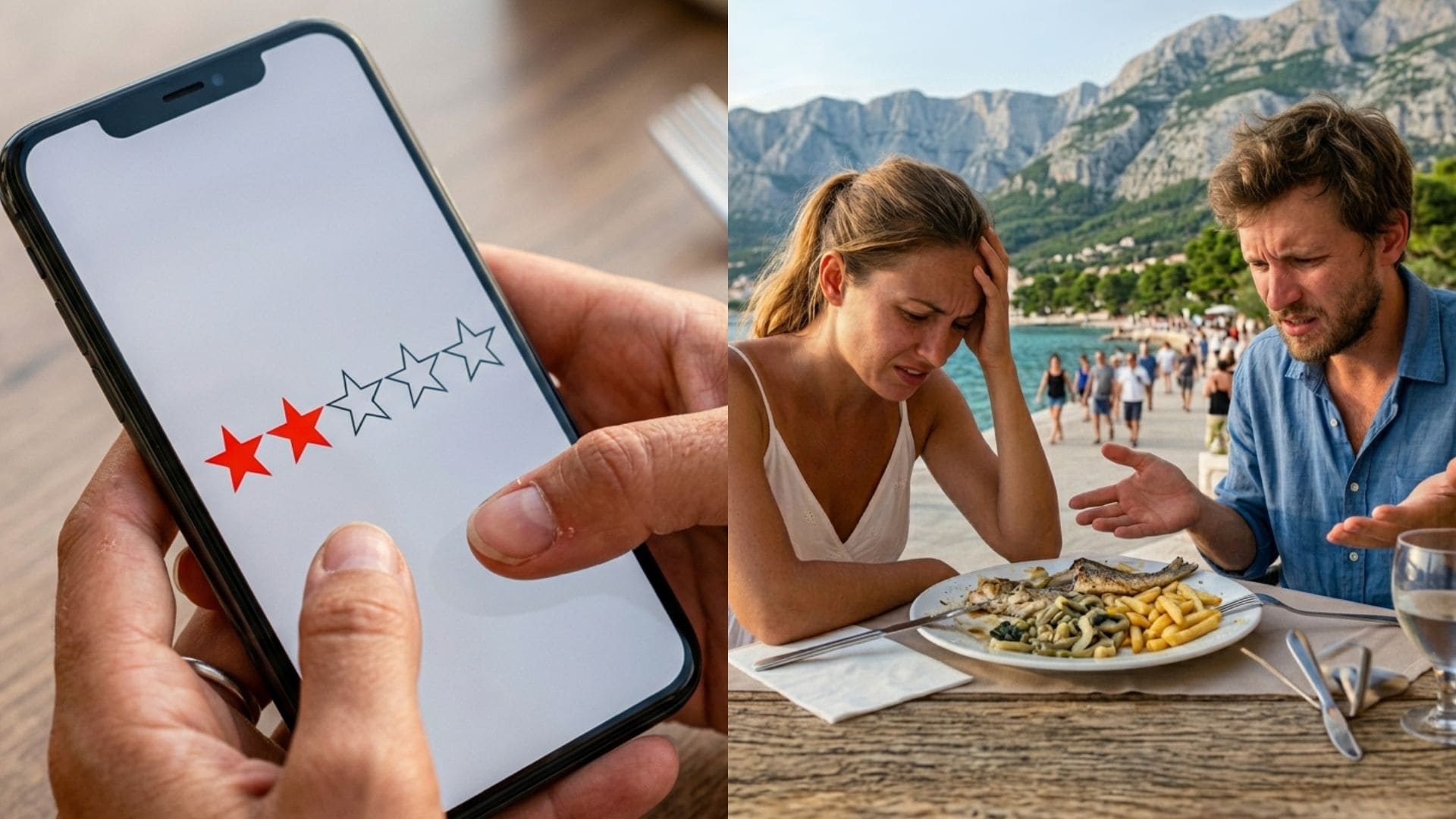recenzie, mobil, turisti, dovolenka, reštaurácia
