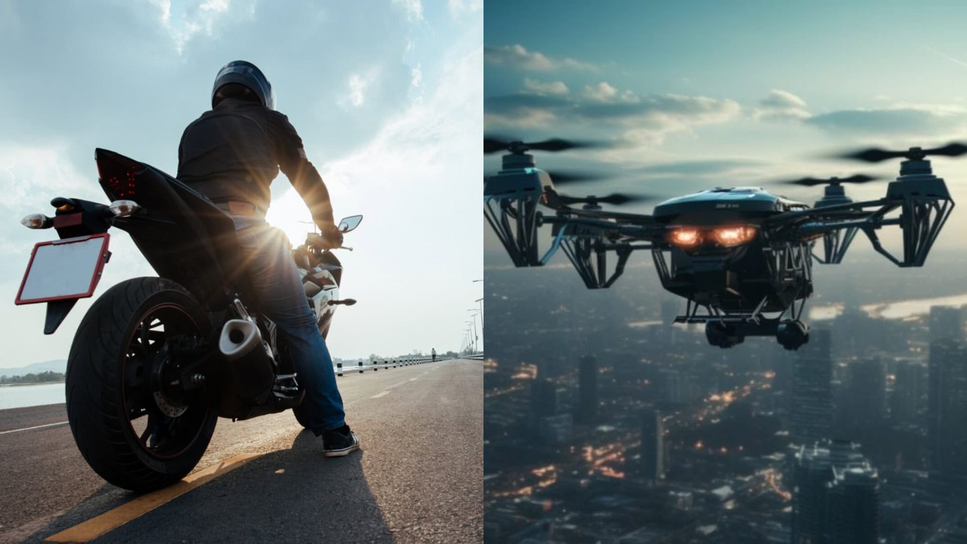 Na snímkach motorkár a dron.