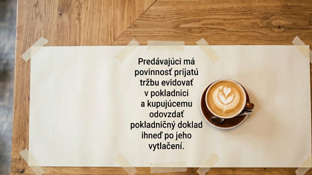 evidencia o tržbách v pokladnici