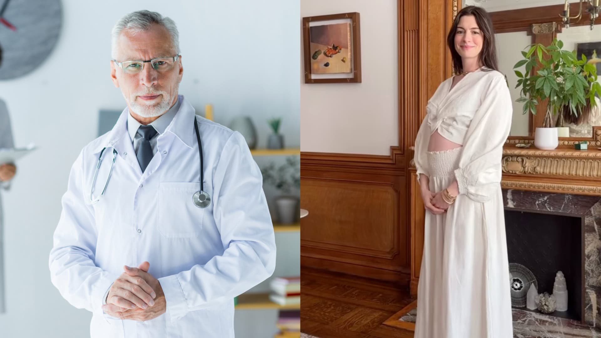 Na snímke lekár a Anne Hathaway