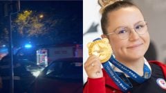 Na snímkach zábery z nehody a Denisa Baránková