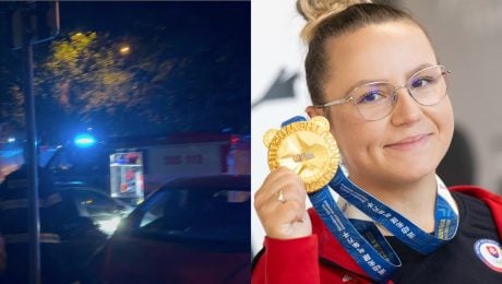 Na snímkach zábery z nehody a Denisa Baránková