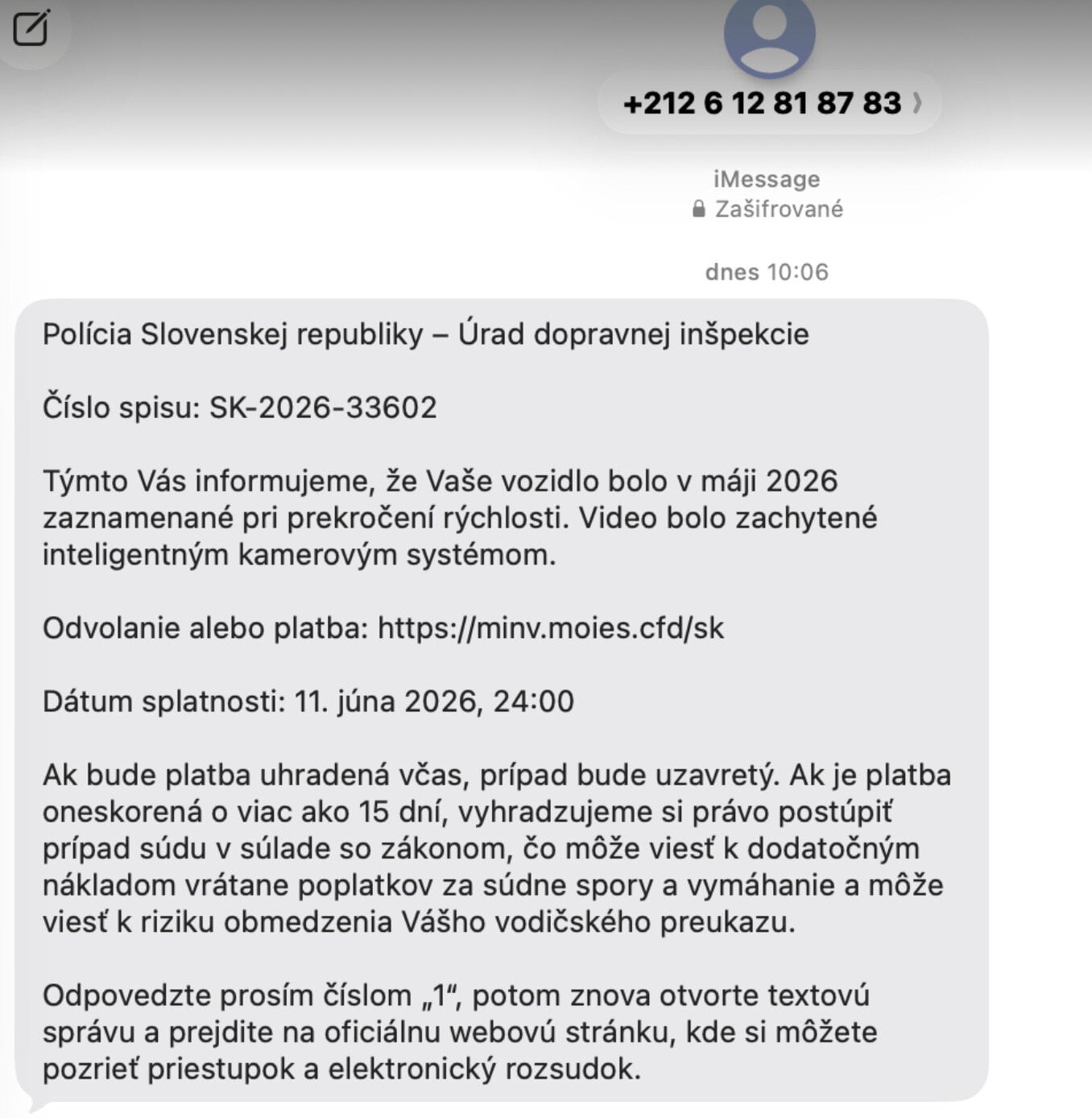 Podvodná SMS