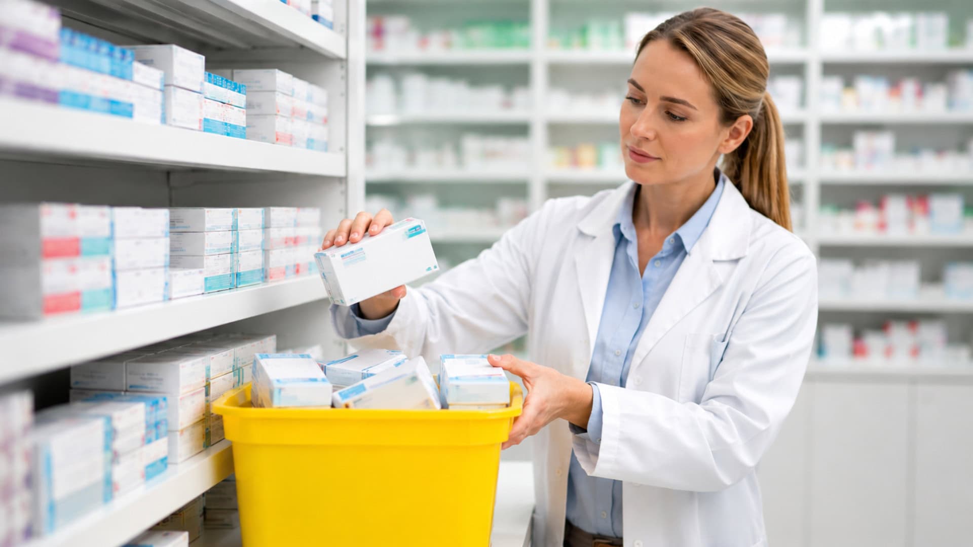 farmaceutka sťahuje liek