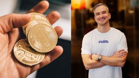 na snímke je bitcoin, BTC, Imrich Bábics