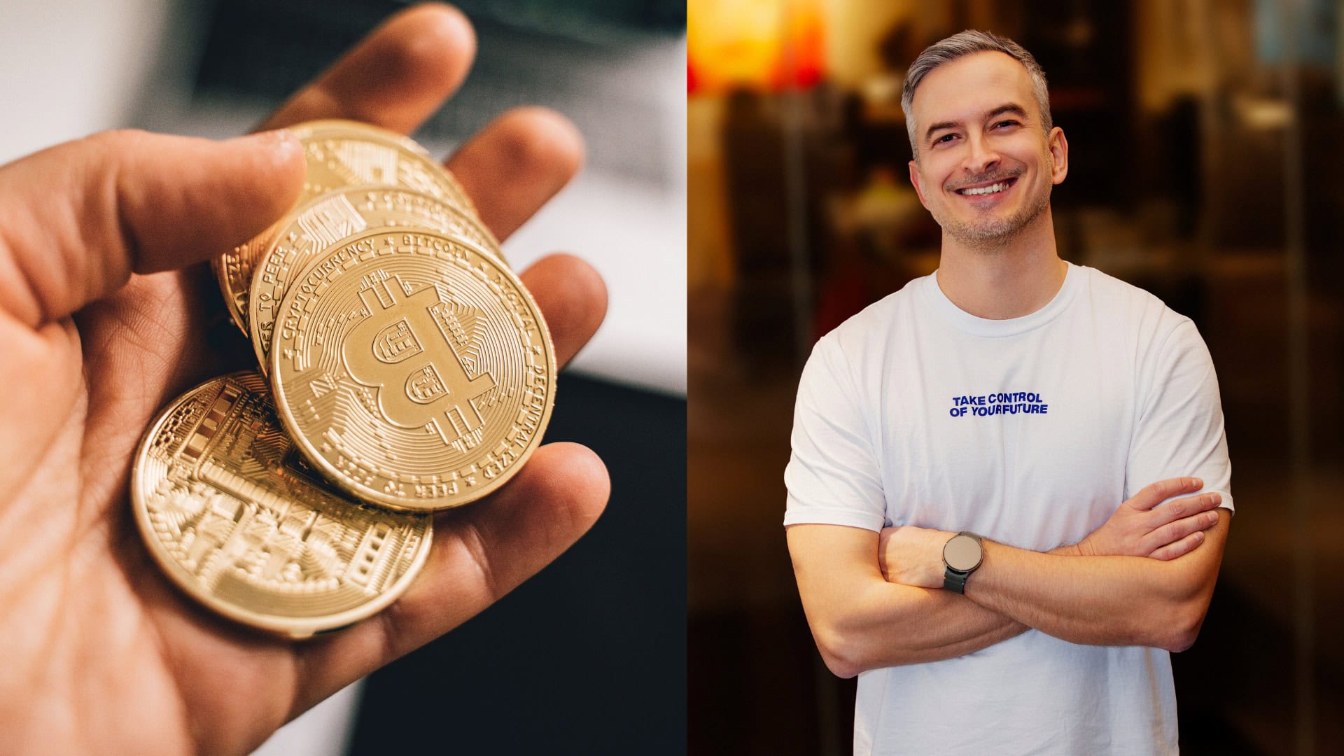 na snímke je bitcoin, BTC, Imrich Bábics