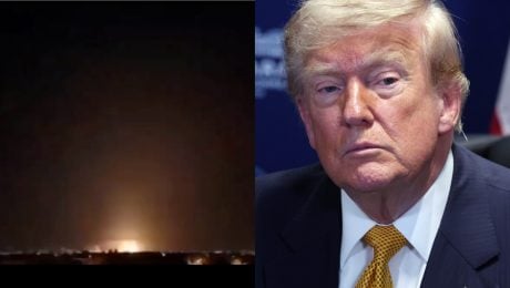 Na snímkach iránsky útok a Donald Trump