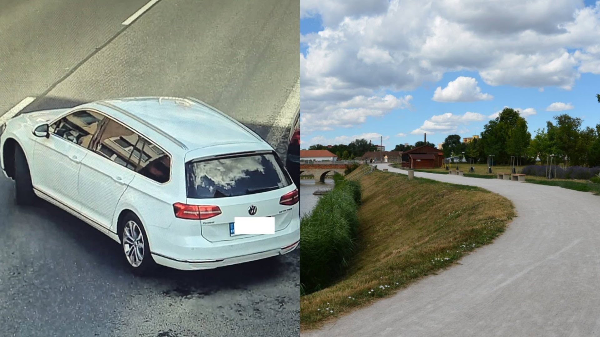 Na snímke monitorované vozidlo a miesto zadržania