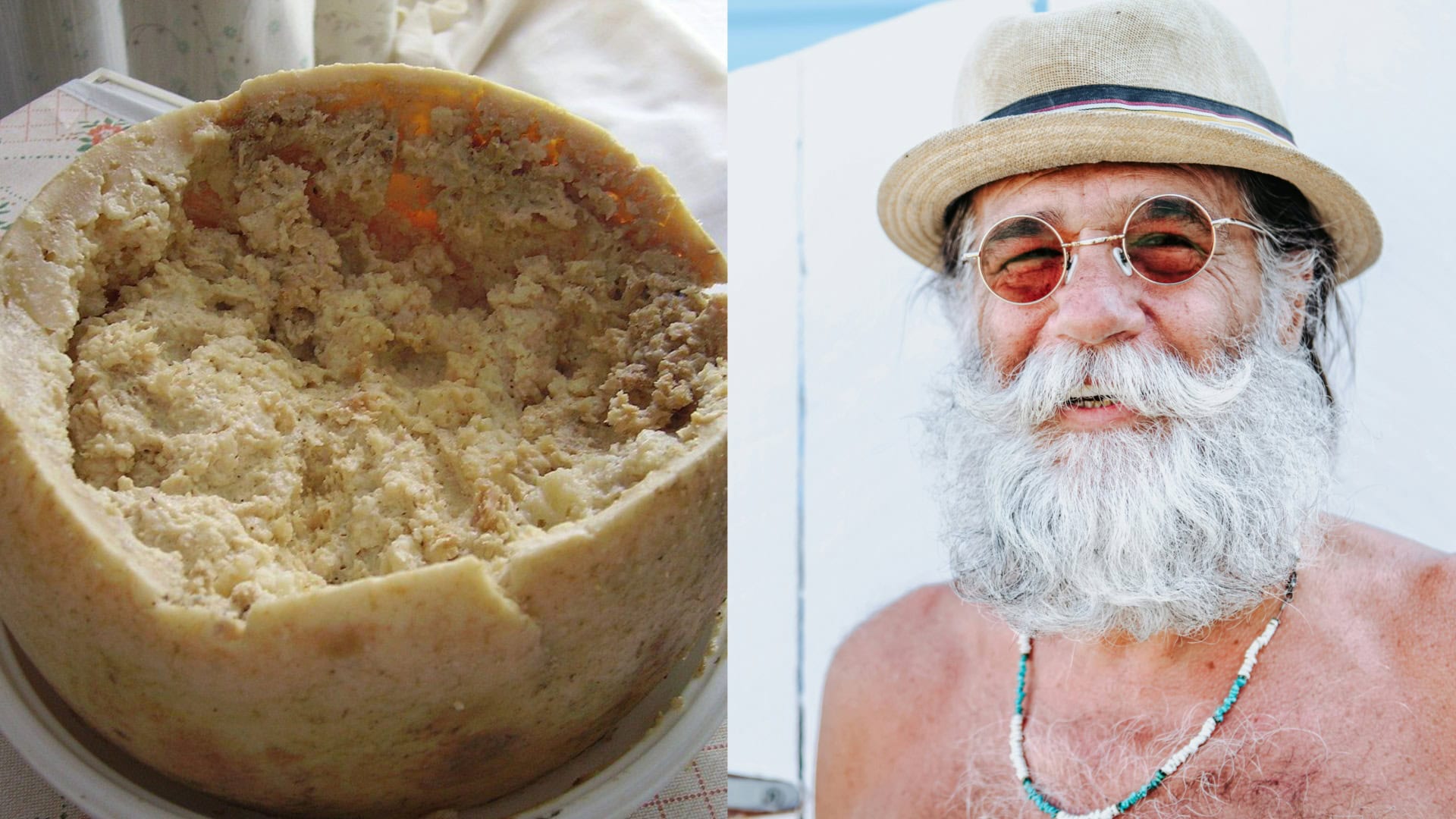 Na snímkach syr casu marzu a muž