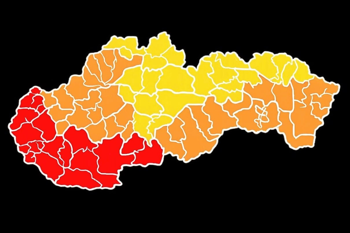 mapa výstrah na piatok