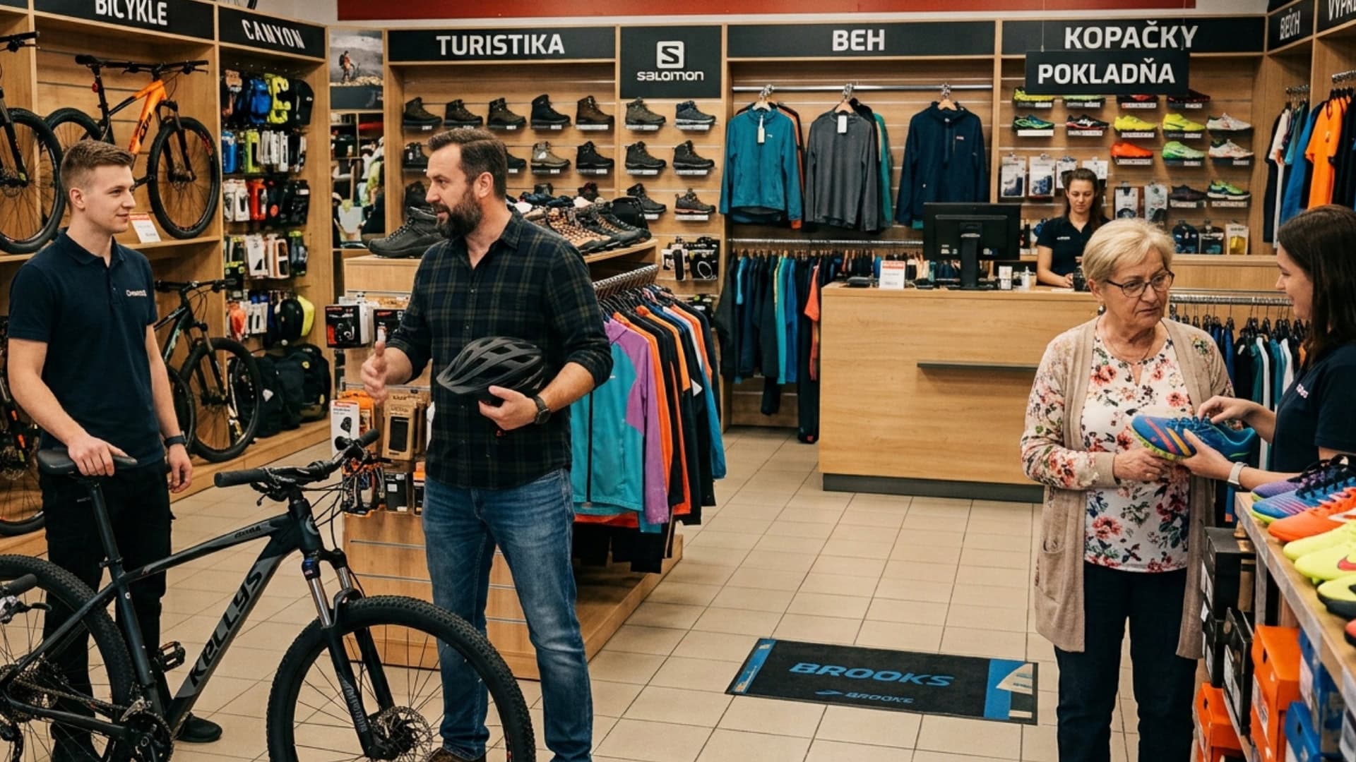 na snimke je intersport, sportovy obchod, sport