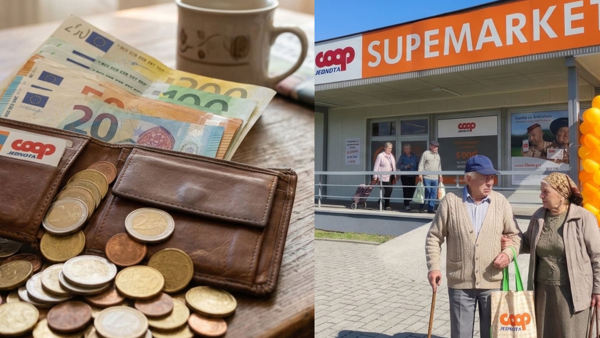 na snimke su dochodky, dochodci, penzia