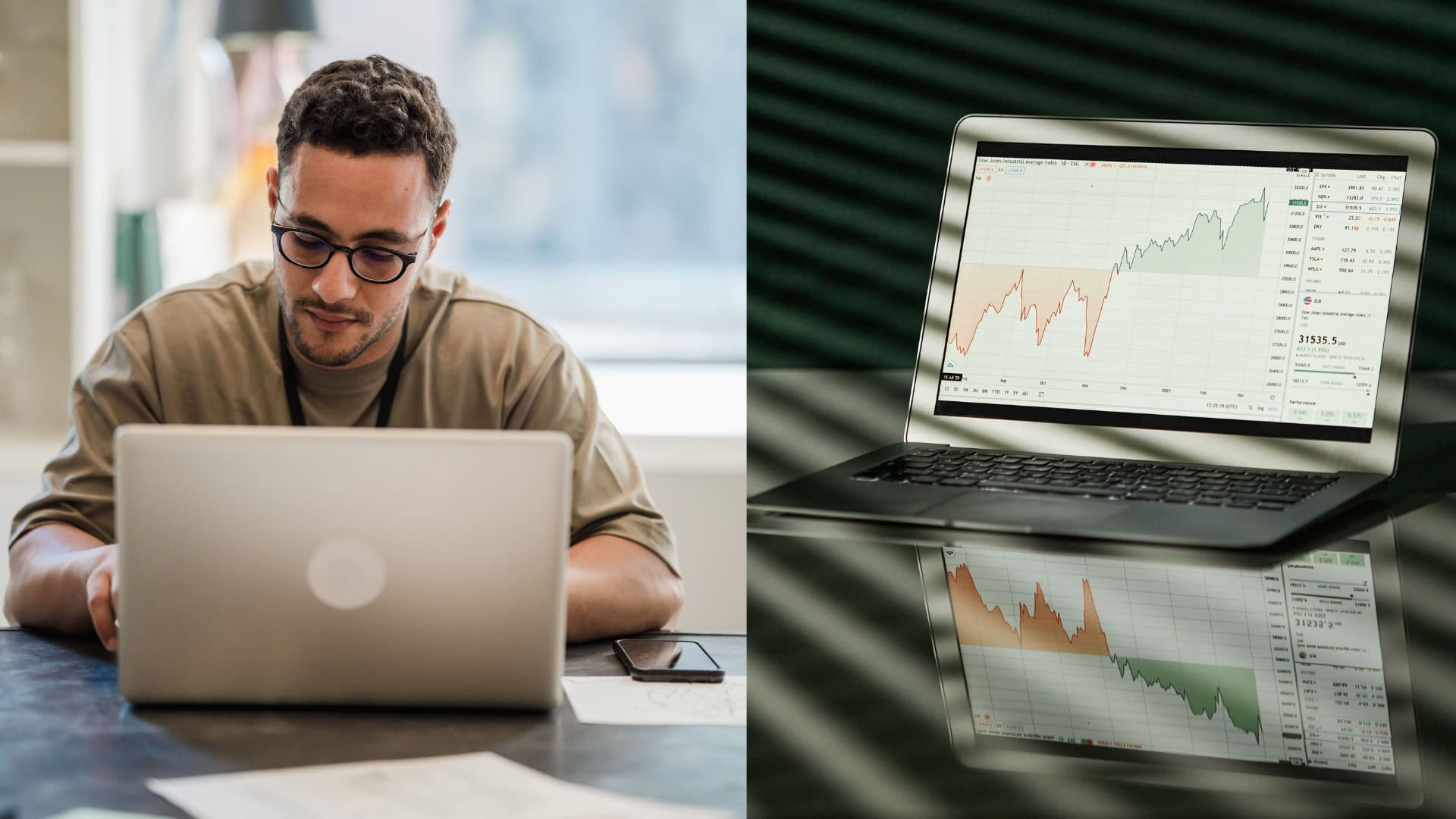 na snimke je S&P 500, investor, notebook