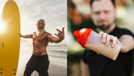 fit muž, protein, drink