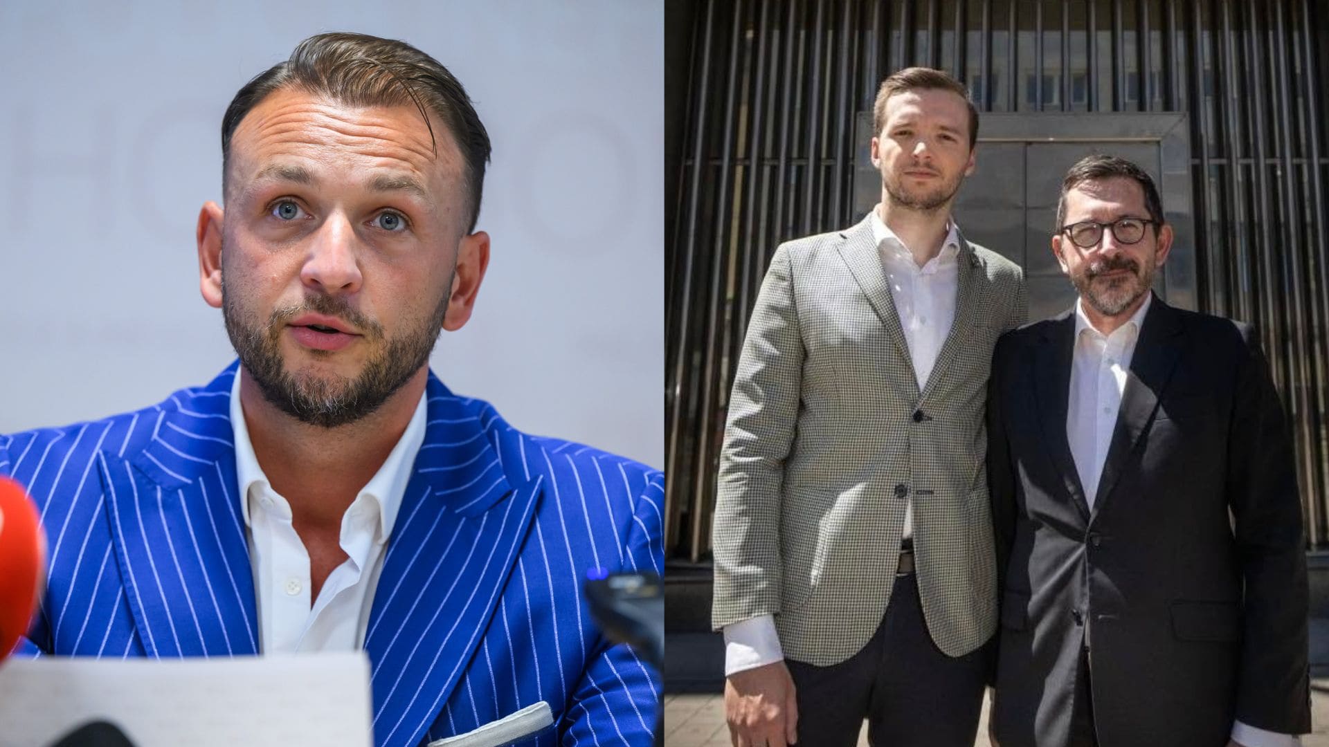 Na snímke minister vnútra Matúš Šutaj Eštok a Ivan Novotný s manželom Metodom Špačekom.