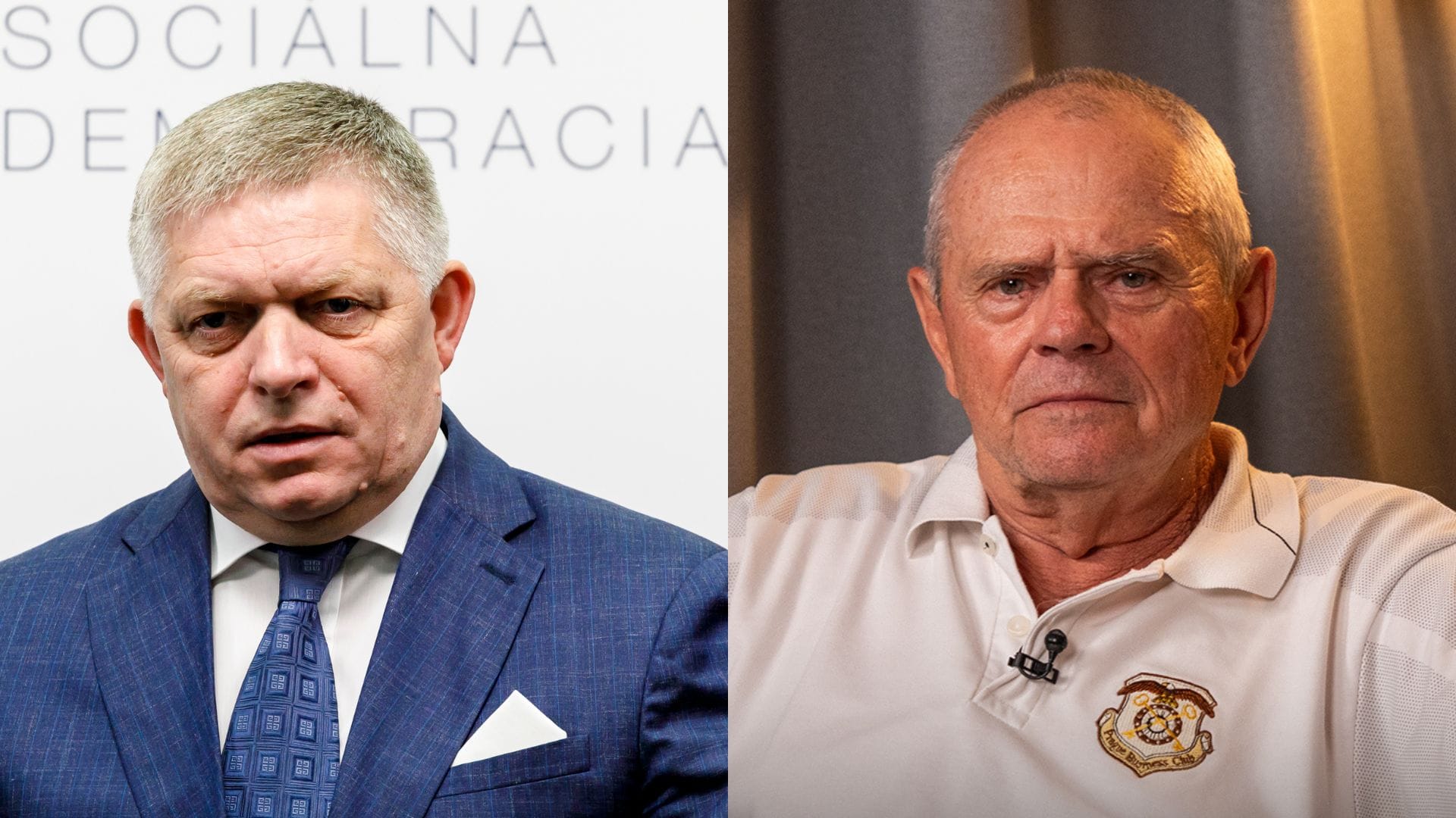Na snímke Robert Fico a Milan Kňažko
