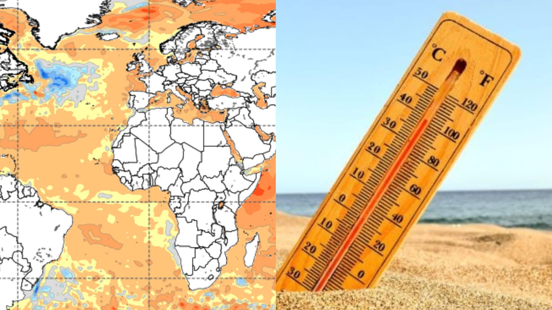 Na snímkach el nino a teplomer
