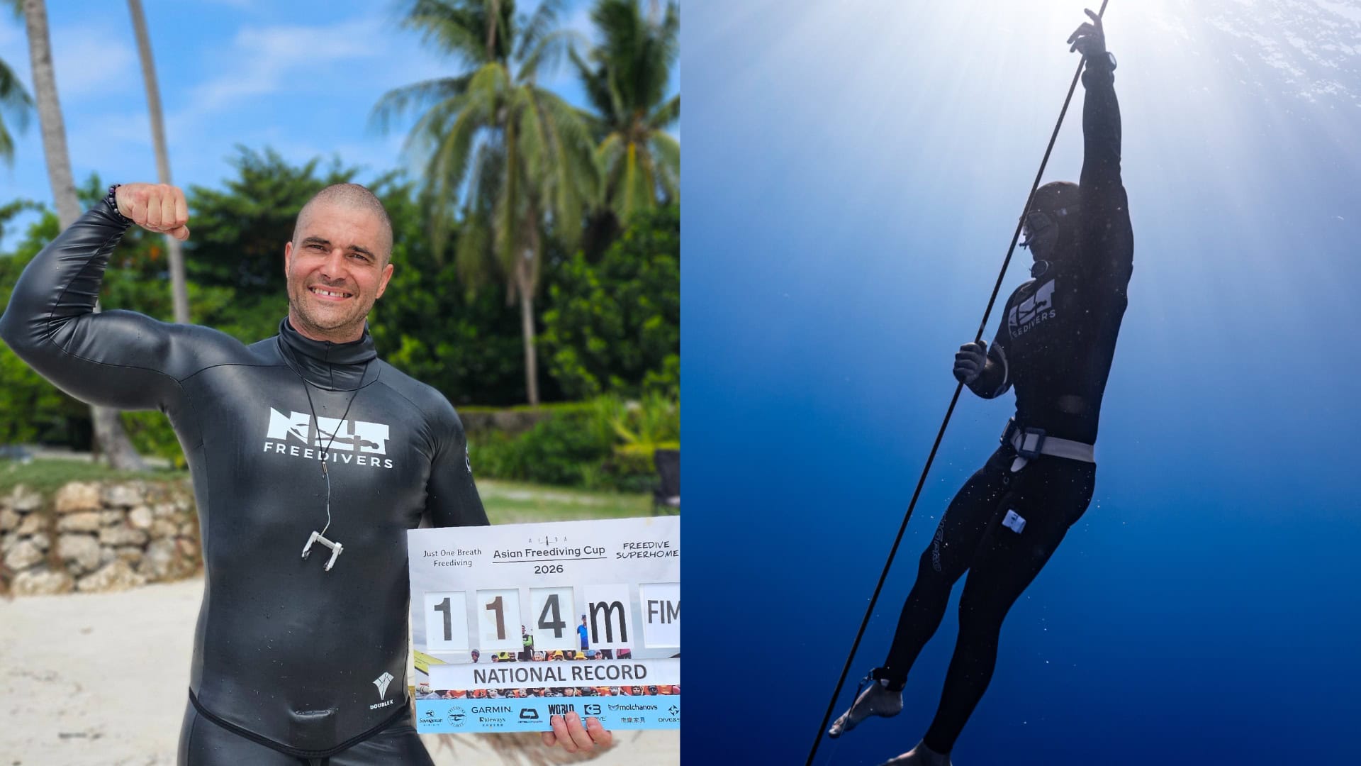 Na snímkach freediver Martin Ruman