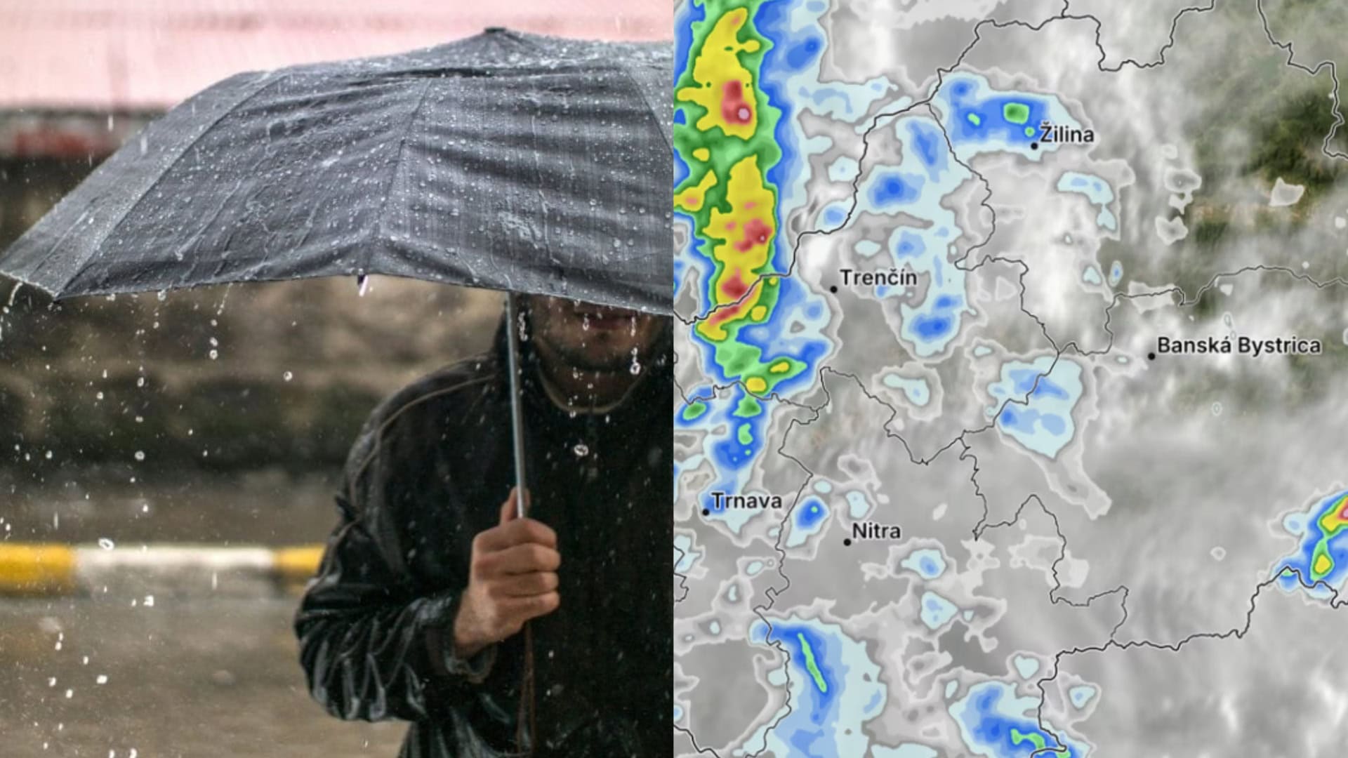na snímkach dážď a búrky