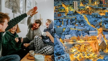 Na snímkach šťastní ľudia a Estónsko