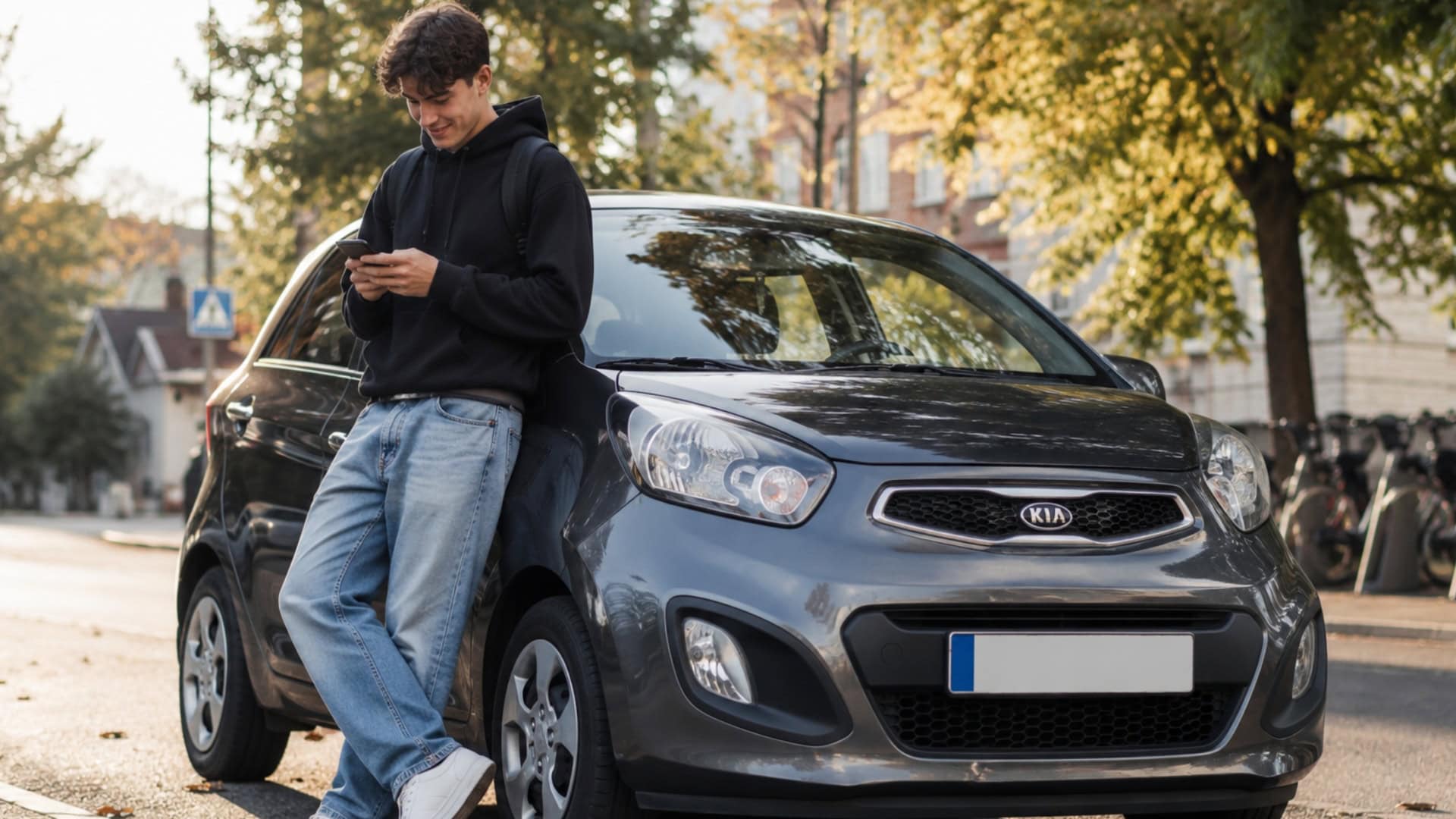 študent, auto Kia