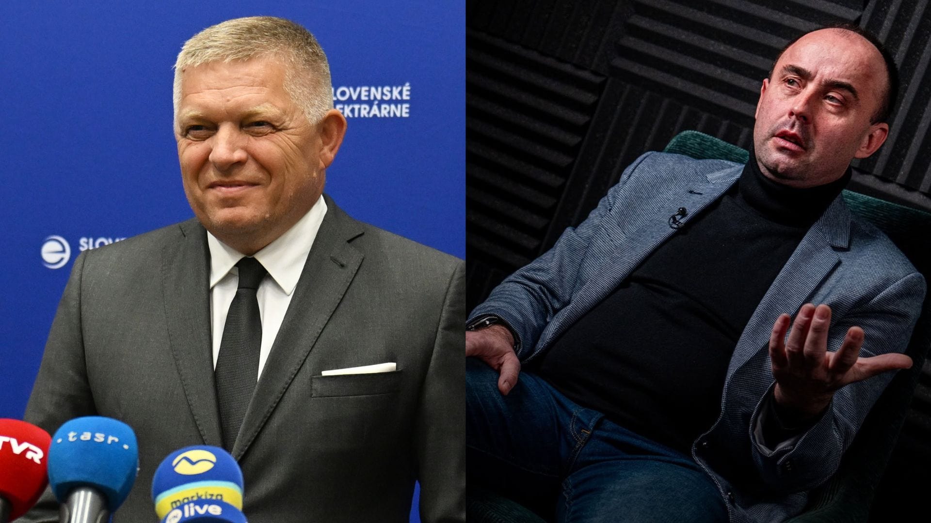 Na snímke premiér Robert Fico a politológ Rafoslav Štefančík