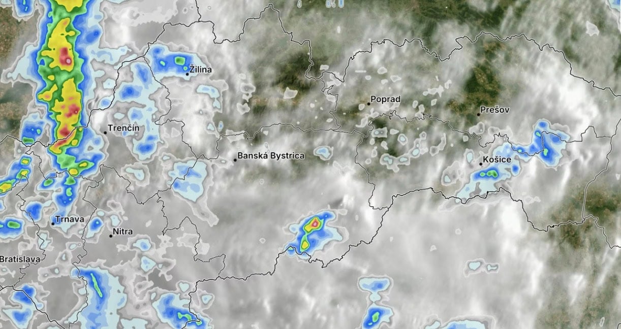 Na snímke iRadar počasia