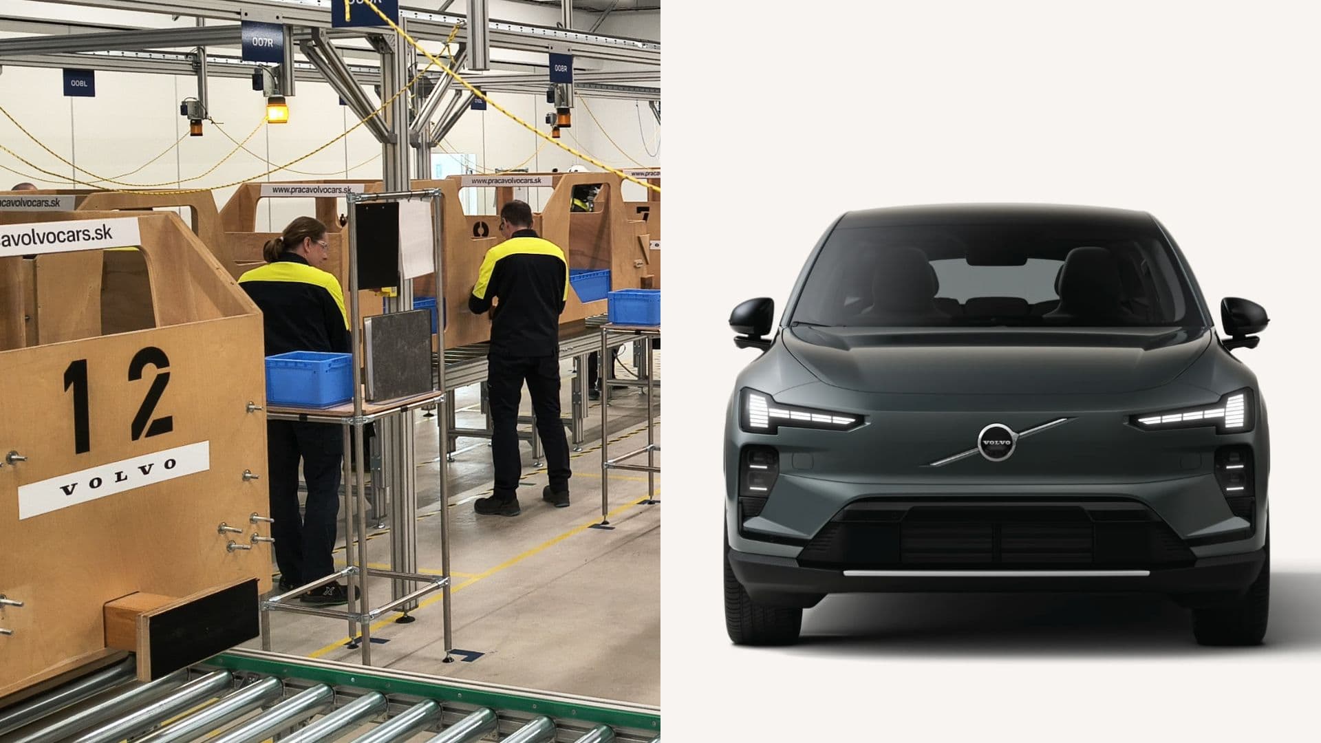 Na snímke závod Volvo Valaliky a Volvo EX60