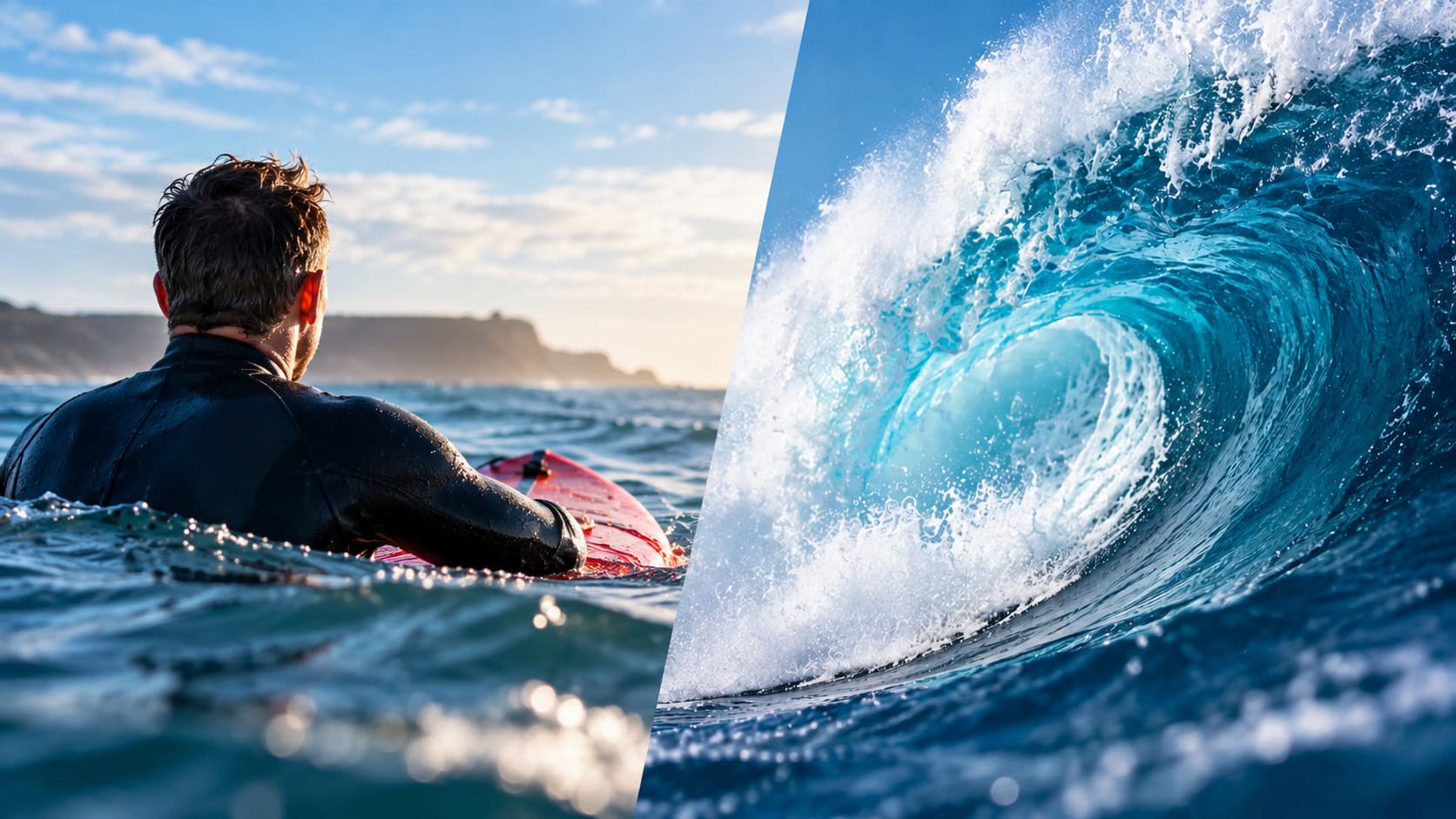 Surfer, vlny