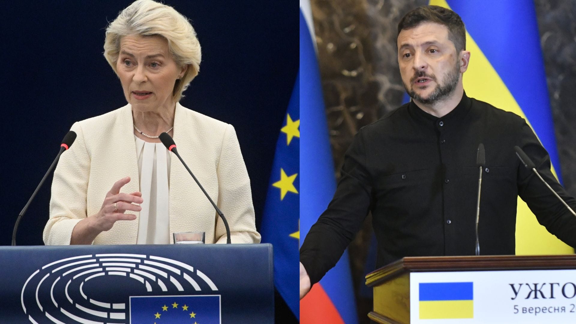 Ursula von der Leyenová a Volodymyr Zelenskyj