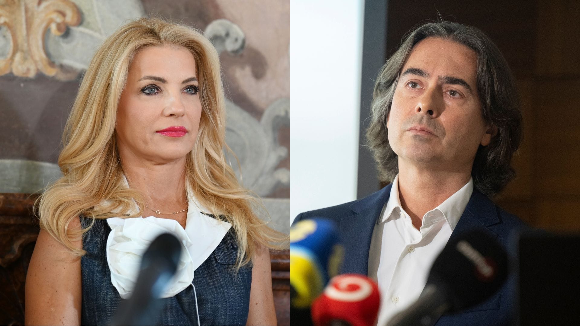 Na snímke bývalý riaditeľ SND Matej Drlička a ministerka kultúry Martina Šimkovičová